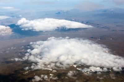 Вид на Исландию с самолета