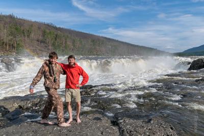 Мы на Большом Курейском Водопаде