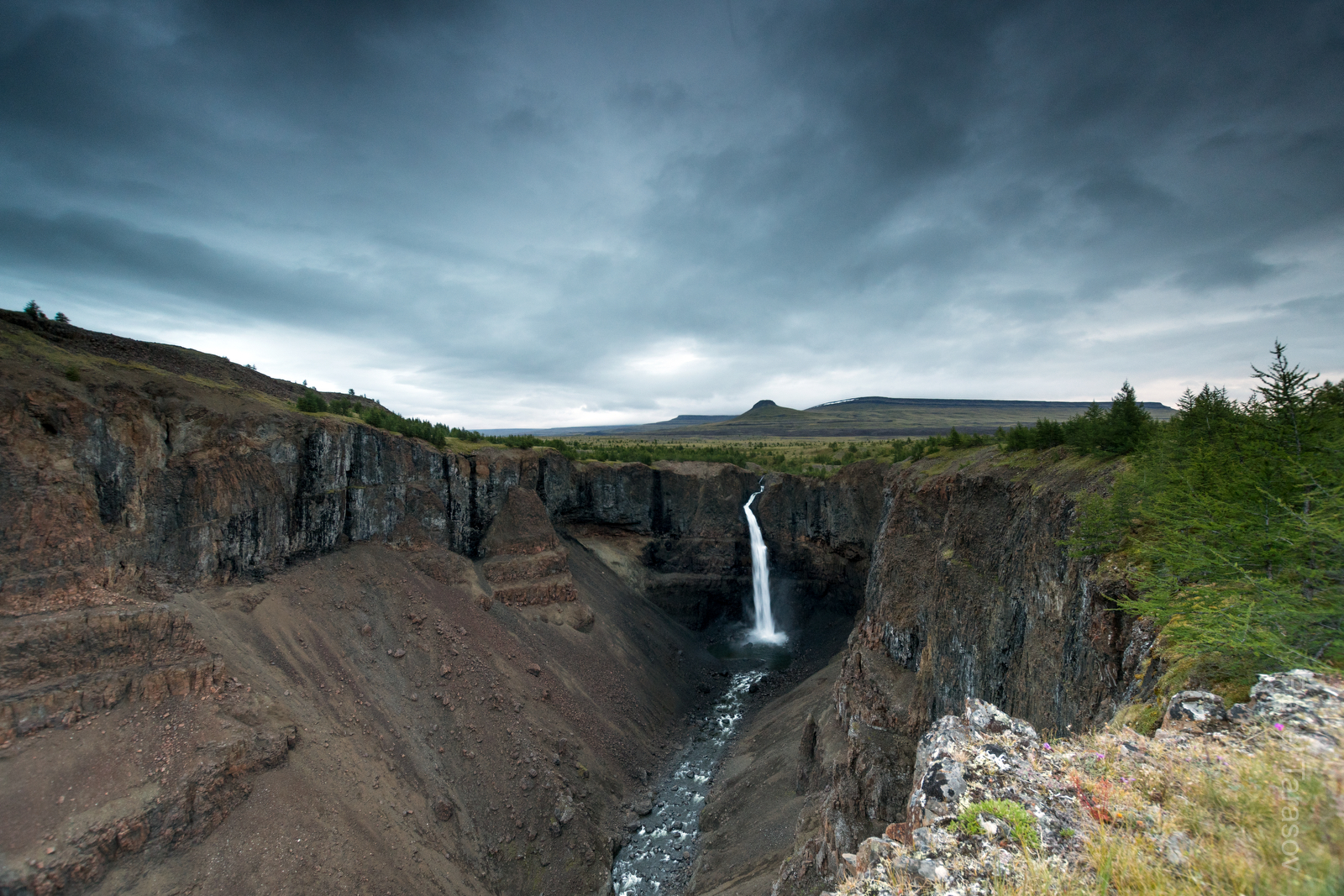 Самый высокий водопад на Плато Путорана, водопад на реке Канда - 108м!